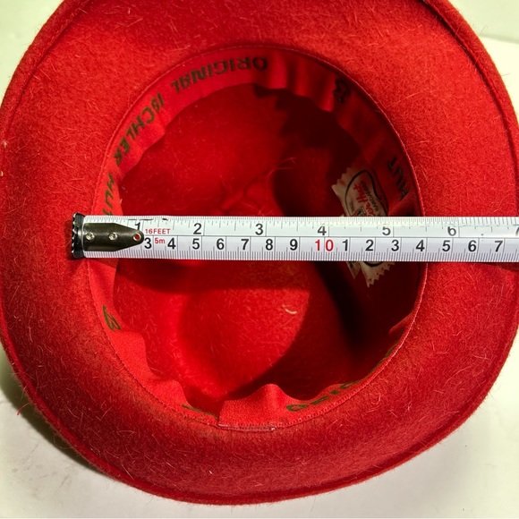 Vintage ISCHLER HUT Red Hat Original 100% Woolfelt - EXCELLENT ! Randegg Style - Picture 7 of 8